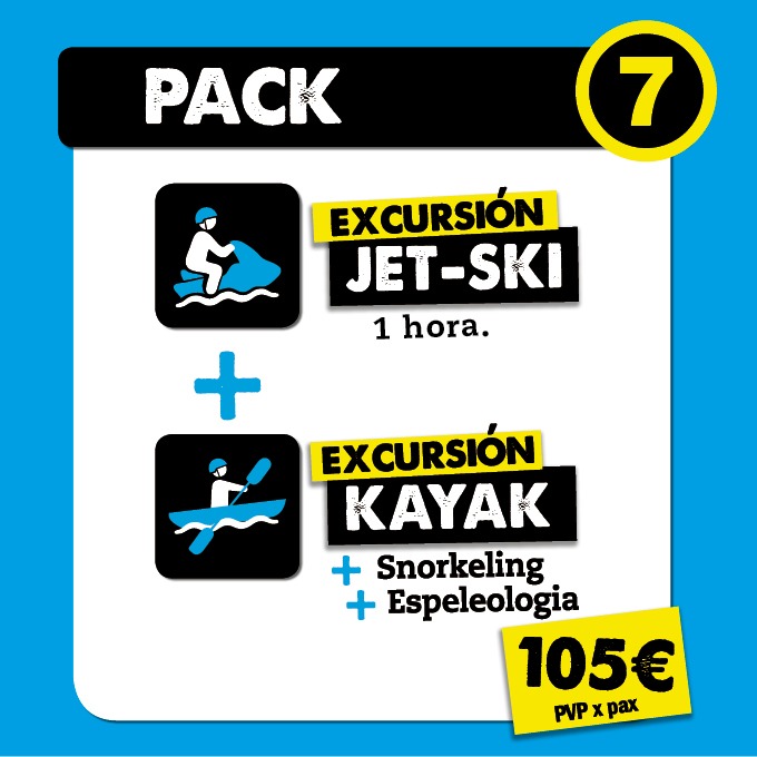 Excursión kayak y jet-ski